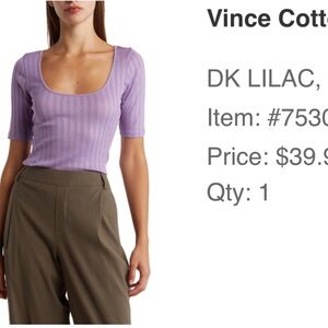 Vince Lavender Ribbed Knit Top